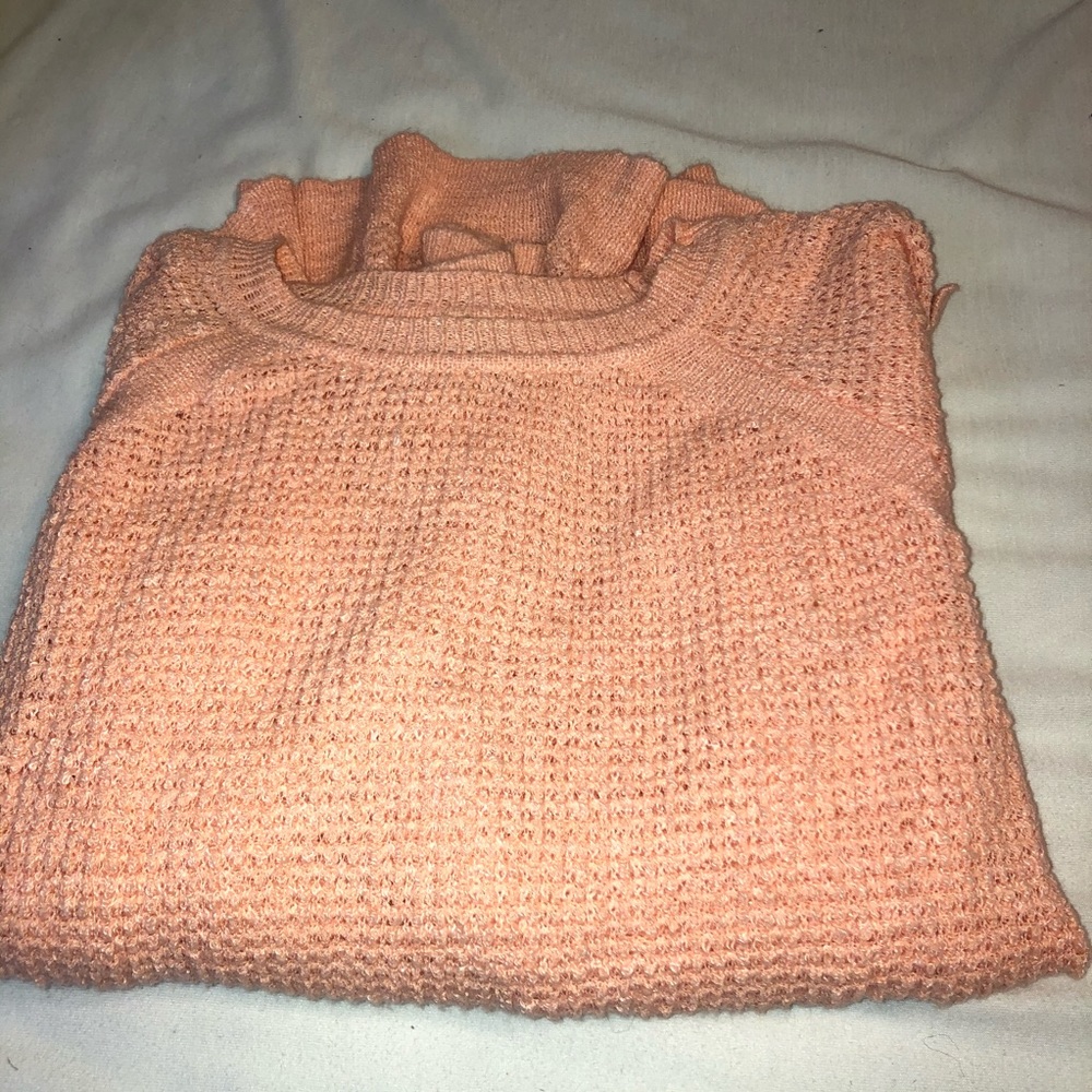 Pink Waffle Knit J Crew Sweater